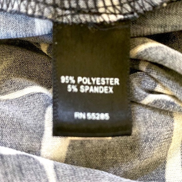 Express black, gray and tan geometric print wrap dress - Picture 5 of 6